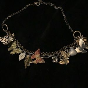 Butterfly double stack necklace